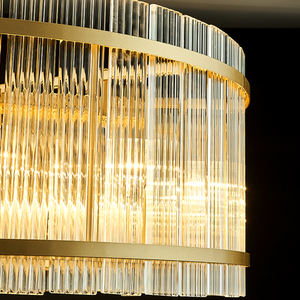 Lámpara colgante moderna grande para sala de estar, candelabro de cristal de lujo dorado nórdico para techos altos de Villa - Product Image 6