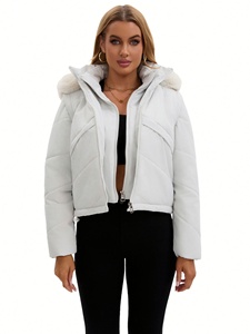 Damen 2-in-1 Konvertierbarer Puffer-Mantel Abnehmbare Ärmel Westen-Modus Winter Cropped Kapuzen-Thermojacke Kurze Gesteppte Jacke - Product Image 2