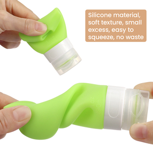Custom Logo TSA approved Silicone Travel Bottle Set 60ml 90ml Leak Proof Refillable Toiletry Containers with Carabiner OEM ODM - Product Image 6
