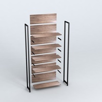 Étagère gondole double face robuste en métal à grain de bois pour supermarché et épicerie, système de rangement commercial pour la vente au détail