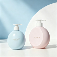 Bouteille cosmétique ronde en plastique PET de 250 ml avec pompe pulvérisatrice pour savon liquide, lotion, nettoyant visage