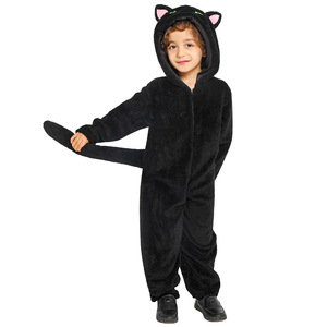 Black <b>Cat</b> Costume For Kids Halloween Performance Cosplay Costume Breathable Polyester Fiber Childrens Stage Wear - Product Image 2