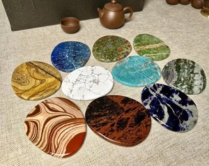 TMZ OEM/ODM Wholesale Custom Marmol High End Decorative Stone Hotel Crafts Red Blue <b>Green</b> Set Marble <b>Coaster</b> - Product Image 5