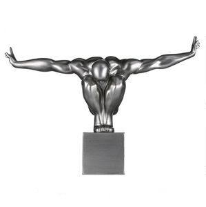 Nghệ thuật hiện đại nhựa tác phẩm điêu khắc Màu Đỏ chào ngồi xổm lặn người đàn ông sợi thủy tinh tượng - Product Image 6