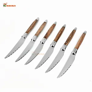 Coltello da bistecca seghettato Laguiole con manico in legno coltello da ape coltello da bistecca