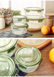 Oem Hot Sale <b>Kitchen</b> Utensils Plastic Crisper Set Bento Lunch <b>Box</b> Round Plastic Microwave Oven Refrigerator Food <b>Storage</b> Sealed - Product Image 6