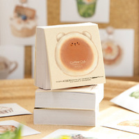 Bloc-notes autocollants carrés sur le thème de la pâtisserie et des boissons, série mignonne « Club du Café », pour journal créatif et esthétique