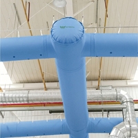 Tuyau flexible bleu pour climatiseur, fournisseur de conduits en tissu, raccords en T, usage industriel, hospitalier, sportif, antibactérien, ignifuge