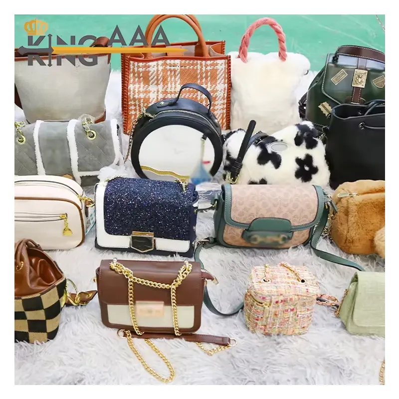 Precio al por mayor Bolsas de marca usadas en pacas Bolsas de segunda mano bolsas usadas de marca Lady Classic Handbags Set para niñas