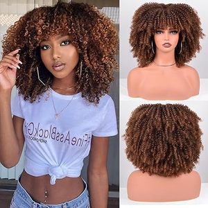 Customizable Curly Afro Wigs for <strong>Black</strong> Women Afro Kinky Curly Wig with Bangs Fluffy Like a <strong>Bomb</strong> for Daily and Work <strong>Black</strong> - Product Image 1