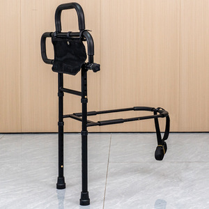 Bedside Grab Bars Foldable <b>Bed</b> Rail For Elderly <b>Disabled</b> Pregnant Women With 5m Binding Strap Black 136kg Capacity - Product Image 3