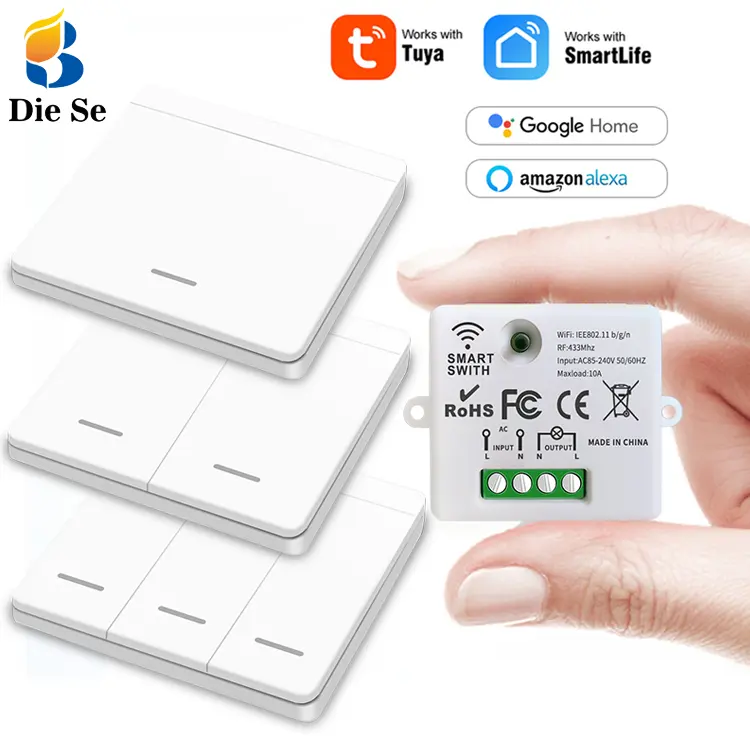 WiFi Smart Light Switch Universal Breaker Timer Wireless Remote Control Works Smart Home Automation