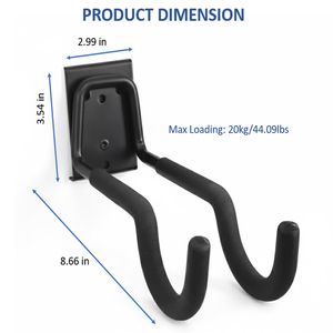 7.95x2.99x3.46 Heavy-duty Steel Durable <b>Hook</b> Black Garage <b>Rail</b> System Deep U-shaped Double <b>Hook</b> for Hanging GAPGAR008 - Product Image 3