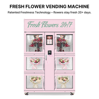 Máquina Expendedora de Flores con Pantalla Táctil, Máquina Expendedora Inteligente de Ramos de Flores Frescas para la Venta en la Calle