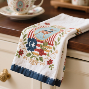 Ensembles de torchons en <span class=keywords><strong>lin</strong></span> et coton personnalisés Vigreat avec torchon de cuisine impression élégante cadeaux de noël idéaux paramètres de <span class=keywords><strong>table</strong></span> de pâques - Product Image 2