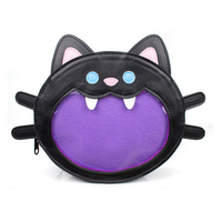 Tas Selempang PVC Motif Kucing Lucu untuk Anak Perempuan, Desain Logo Kustom, Cocok untuk Sekolah, Gaya Kawaii, Model Ita Bag