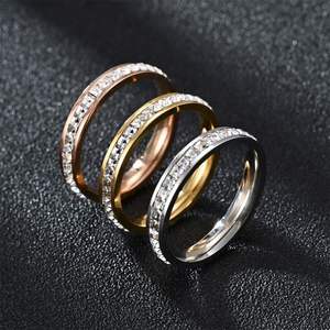 Stainless Steel Women's Trendy Wedding <b>Ring</b> <b>Set</b> Industrial Design Geometric Shape Rose <b>Gold</b> Plated Daily Wear Tryme - Product Image 3