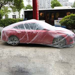Hot Selling Waterproof Transparent Thickening Clear <strong>Plastic</strong> PE Disposable <strong>Car</strong> <strong>Cover</strong> For Outdoor - Product Image 4
