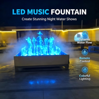 Fontaine d'eau compacte avec éclairage LED coloré pour événements commerciaux, projets de jardin et usage domestique