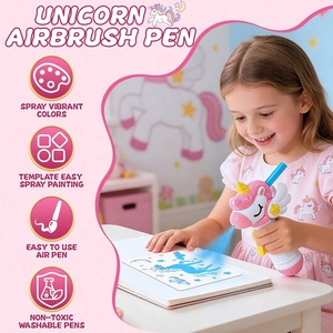 Kit de peinture à l'aérographe pour enfants, stylo à aquarelle, stylo à jet d'encre automatique, ensemble de dessin et de bricolage, jouets de peinture lavables - Product Image 3