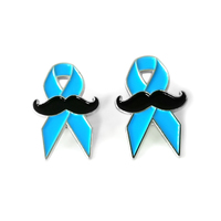 Broche en émail et métal à ruban bleu pour la sensibilisation au cancer de la prostate et à la prostatite, pour homme