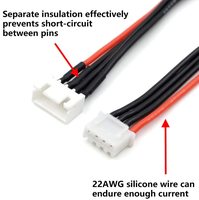 Adaptateur de câble d'extension de chargeur d'équilibre de batterie RC JST-XH 2S/3S/4S/5S/6S pour drone avec matériau en silicone, longueur personnalisée