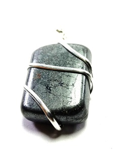 Colgante de piedra, colgante envuelto en hematita, piedra curativa, colgante caído, cristal, Guijarro, collar de piedras preciosas, mayorista - Product Image 2