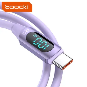 Toocki 100W type c cable fast charging led screen display c pd fast charging cable for phone charge cable