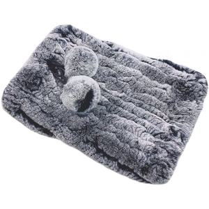 2025圣诞女装真雷克斯兔毛圣诞老人帽子，带2个强力弹性绒球针织编织帽，适合派对场景 - Product Image 2