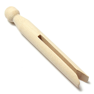 ไม้เบิร์ชธรรมชาติ ไม้หนีบผ้าหัวกลม สำหรับงานฝีมือ DIY - Product Image 2