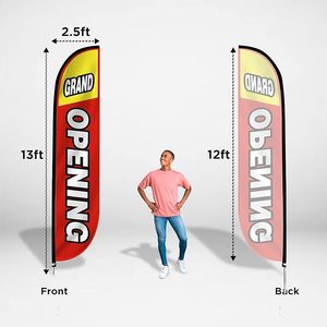 Custom Open Beach <strong>Flag</strong> 12 Feet Tall Advertising <strong>Flag</strong> Banner With Fiberglass Flagpole Ground Spike Promotion Store Business - Product Image 4