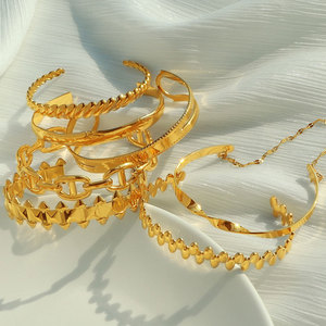 Luxury 316L Stainless Steel 14k 18k Gold Plated Fashion <b>Bracelets</b> & Bangles Flower Butterfly Fashion <b>Cuff</b> <b>Bracelets</b> for Women - Product Image 2