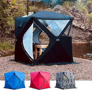 Portable Sauna Tente Lit Trois Couches Isolation Imperméable Hiver Pêche Sur Glace Pop Up Camping En Plein Air Hiver Tentes À Vapeur - Product Image 1