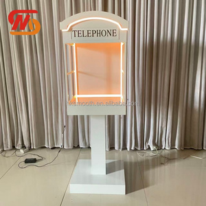 Smooth White Metal London Telephone Stand Audio Phone Booth for <b>Wedding</b> Reception Party Supplies Decoration - Product Image 2