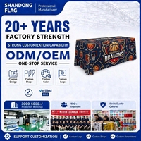 Bendera Polyester Stretch 6 kaki Custom dengan Logo Tim Basket Custom; Tahan Air, Tahan UV, Rangka Aluminium Portabel