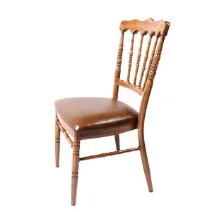 Cadeiras de festa de casamento, cadeiras de festa de casamento imitadas de madeira estofado napoleon tiffany cadeira com almofada