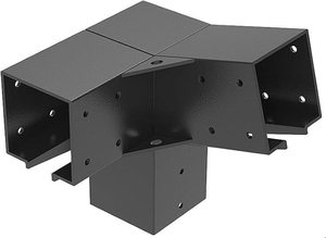 Pergola murale en acier au carbone à 15 degrés pour poteaux <span class=keywords><strong>4x4</strong></span>, <span class=keywords><strong>kit</strong></span> de support de toit, support de pergola de construction à angle à 3 voies - Product Image 3