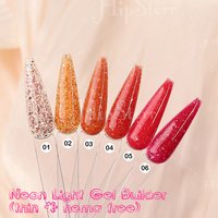Nouveauté 18 couleurs Gel de construction pour ongles pailleté Extension d'ongles Gel de construction néon lumineux pour l'automne et l'hiver