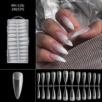 240 pièces/boîte acrylique faux ongles conseils Gel doux couverture complète ongles fins presse sur l'extension des ongles