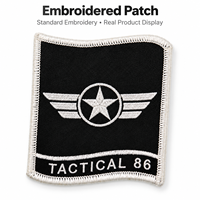 Écusson brodé personnalisé en gros, logo, badge, emblème carré en tissu, applique à point standard pour accessoires vestimentaires