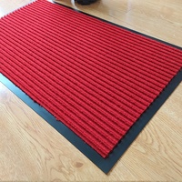 Tapis de porte d'entrée moderne HM à double nervure, surface 100% polyester, support en PVC, rayé, pour maisons, hôtels, couleurs personnalisées, OEM