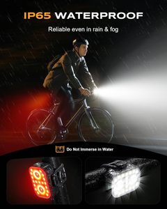 <b>Bicycle</b> Front and Rear <b>Lights</b> Rechargeable Battery Powered Direct Drive MTB Outdoor Night Riding <b>Light</b> Set - Product Image 4