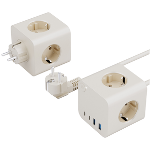 ปลั๊กไฟอัจฉริยะ Smart Home Cube มาตรฐาน EU แบบหลายช่องเสียบ พร้อมระบบป้องกันไฟกระชาก มีพอร์ต USB 2 ช่อง และ TYPE-C PD25W ชาร์จเร็ว ได้รับการรับรองมาตรฐาน CE KC - Product Image 1