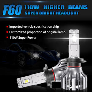 Bombillas LED F60 <span class=keywords><strong>H7</strong></span> <span class=keywords><strong>12V</strong></span> 110W 30000LM 6500K H1 H3 H4 H11 H13 9004 9005 9006 9012 para Faros Antiniebla de Motocicleta y Automóvil - Product Image 2