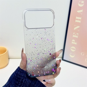 เคสโทรศัพท์มือถือใสสีรุ้งวิบวับ ประดับกลิตเตอร์ สำหรับ iPhone 17 Air 16 15 Pro Max  ฝาหลังลายตาราง TPU - Product Image 6
