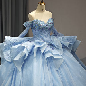 Jancember 6761 Belles robes De soirée bleues gonflées Vestidos De Fiesta Elegantes De Noche Para Mujer - Product Image 3