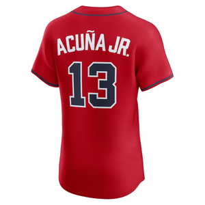 Grosir 13 Ronald Acuna Jr. 27 Austin Riley 28 Matt Olson Spencer Strider Chipper Jones Greg Maddux Jersey Baseball - Product Image 4