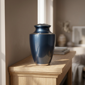 Urne funéraire en laiton argenté pour cendres, vase commémoratif rond de table avec porte-bougie, capacité de 220 pouces cubes, durable - Product Image 3