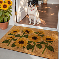 Tapis de sol en velours ultra-fin tissé à la machine en polypropylène, motif minimaliste carré, entrée