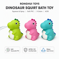 Jouets de bain mignons en forme d'animaux, dinosaures, jouets en caoutchouc souple, dragon qui éclabousse de l'eau, jouets flottants pour enfants et bébés